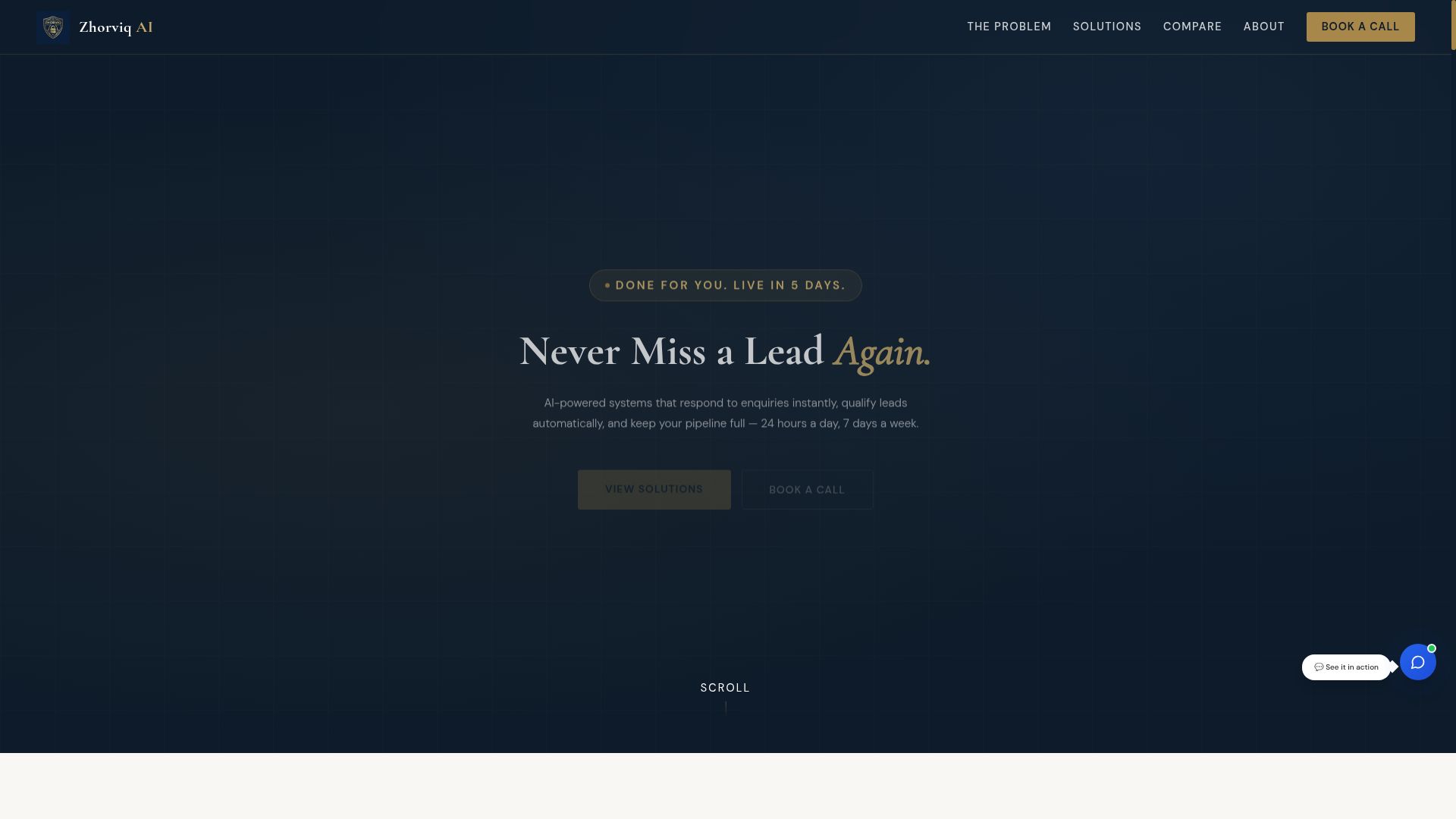 Zhorviq website screenshot — PropTech · CRM